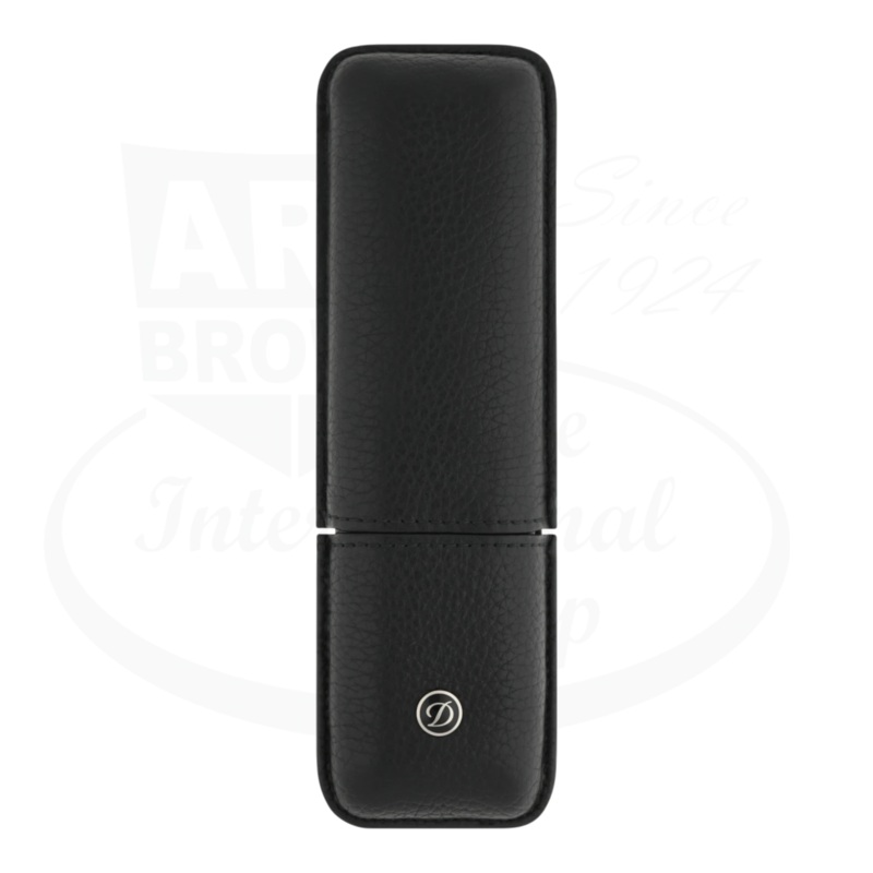 S.T. Dupont Black Soft Leather 2-Pen Case, 007131