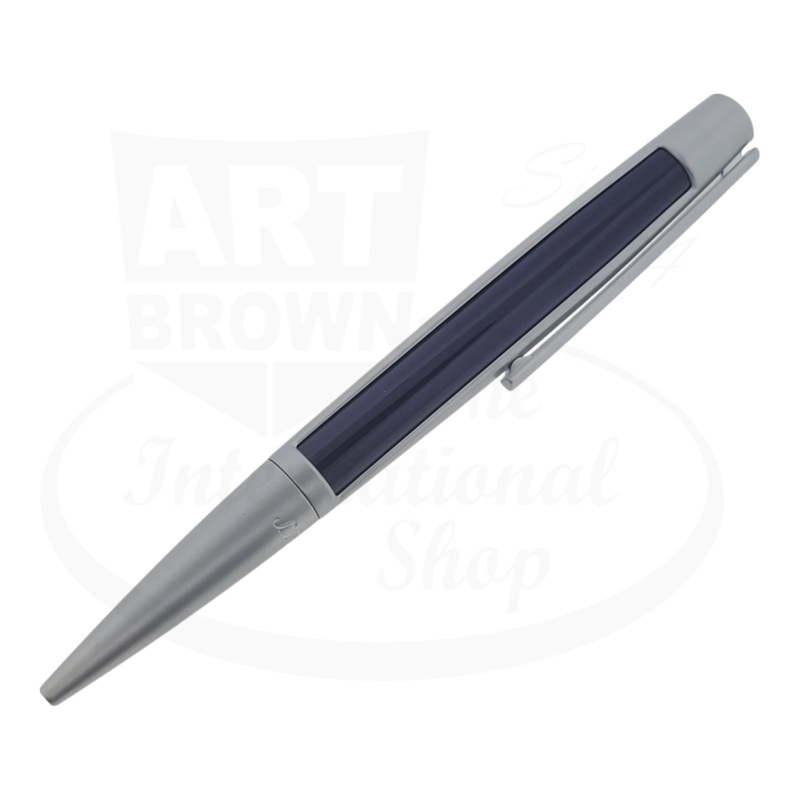 S.T. Dupont Defi Dark Blue & Chrome Ballpoint Pen, 405718-2