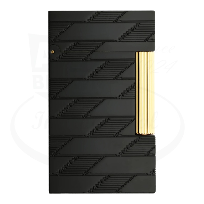 S.T. Dupont Ligne 2 Perfect Cling Monogram 1872 Black & Gold Lighter, C16179