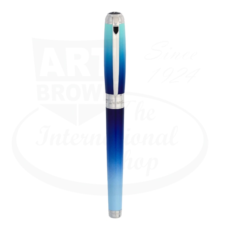 S.T. Dupont Line D Large La Mer Blue Lacquer & Palladium Fountain Pen, 410132L