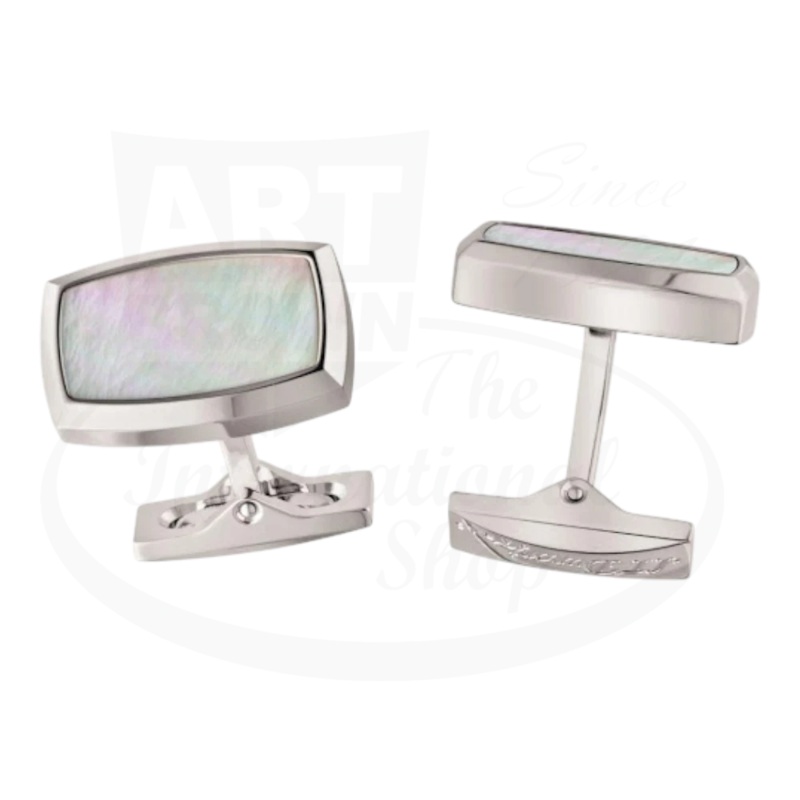S.T. Dupont Mother of Pearl & Palladium Cufflinks, 005508