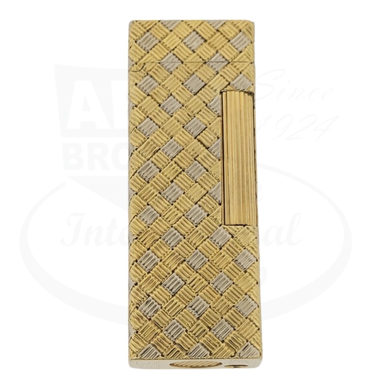 Vintage Dunhill Rollagas 18K Jacket Duotone Weave Pattern, PL6875