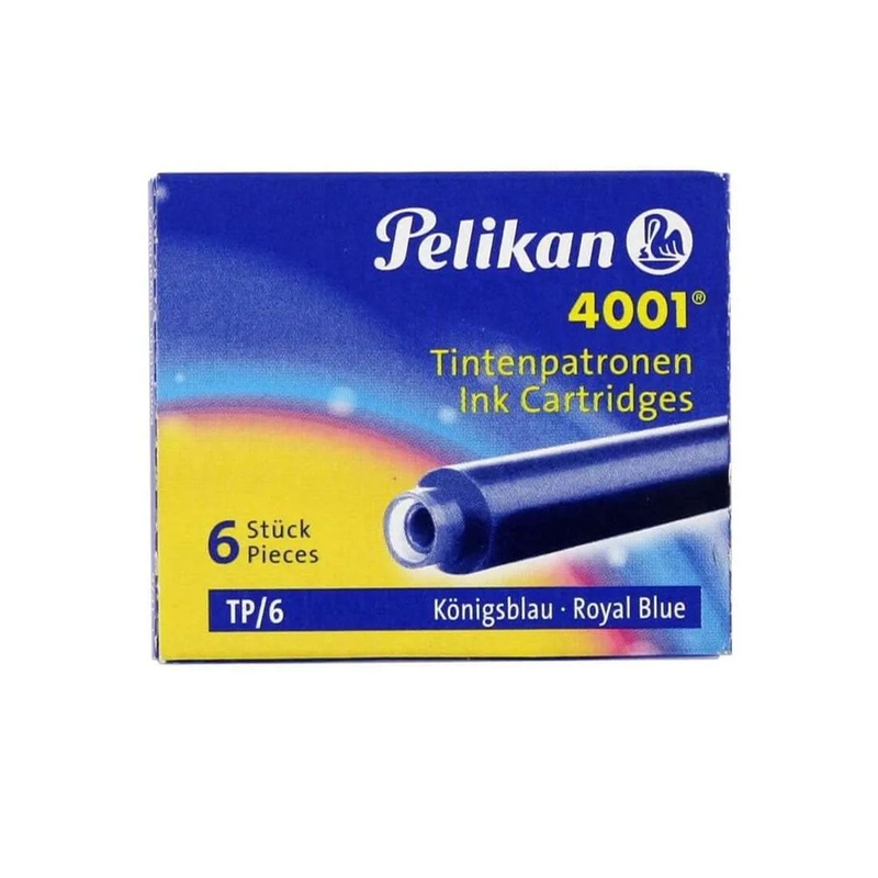 Pelikan 4001 Small Ink Cartridge Pack of 6 - Royal Blue