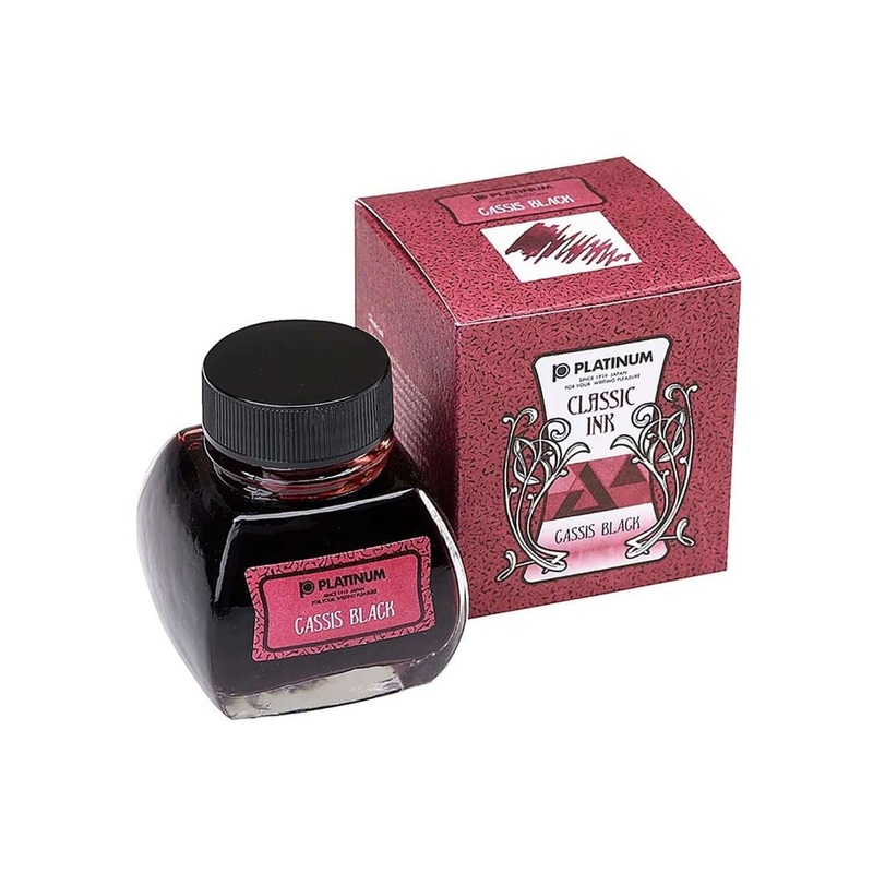 Platinum Classic Cassis Black Ink Bottle, Red - 60ml