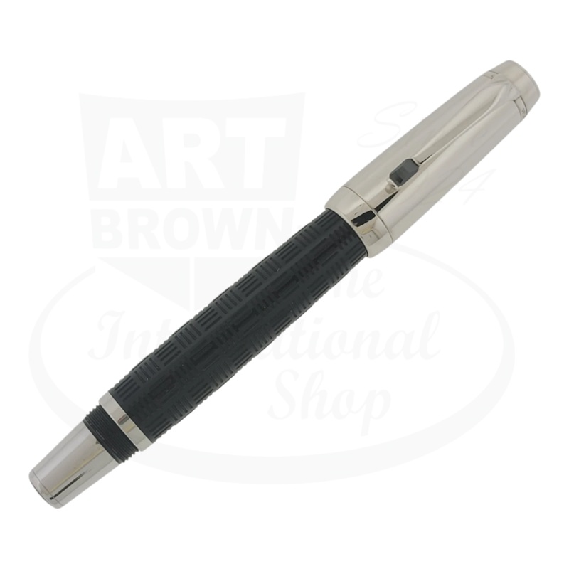 Preowned Montblanc Bohme Dou Black & Platinum Rollerball Pen