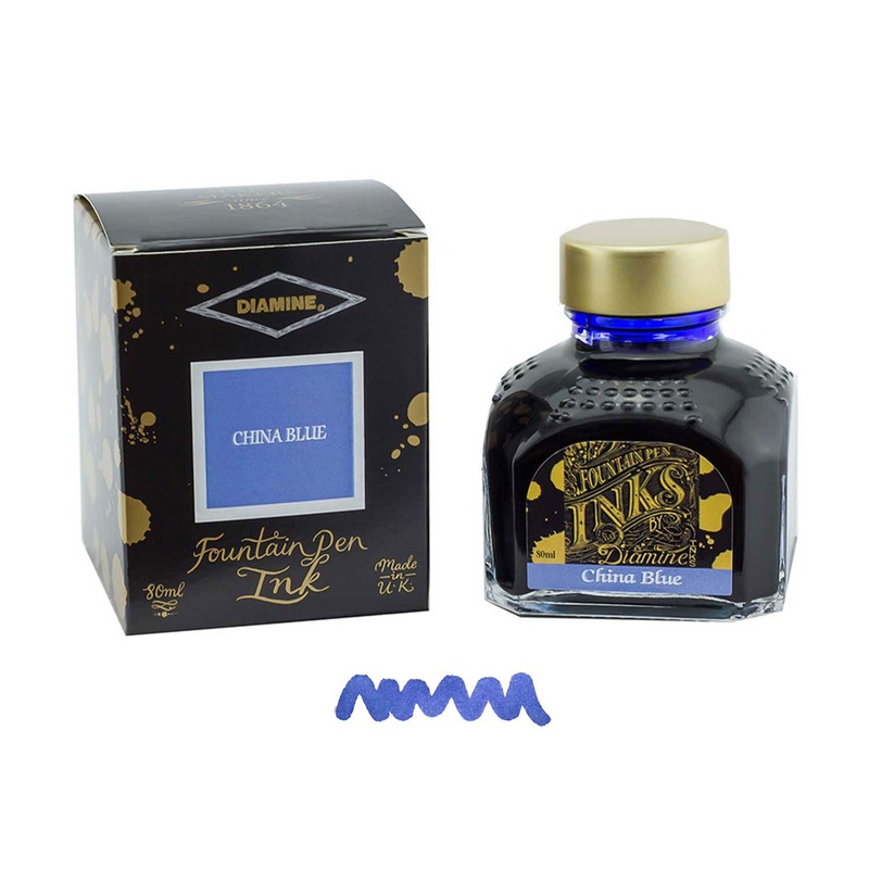 Diamine China Blue Ink Bottle - 80ml