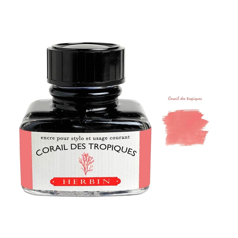 J Herbin D Series Ink Bottle, Corail Des Tropiques (Pink) - 30ml