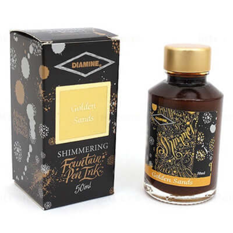 Diamine Shimmer Ink Bottle, Golden Sands - 50ml