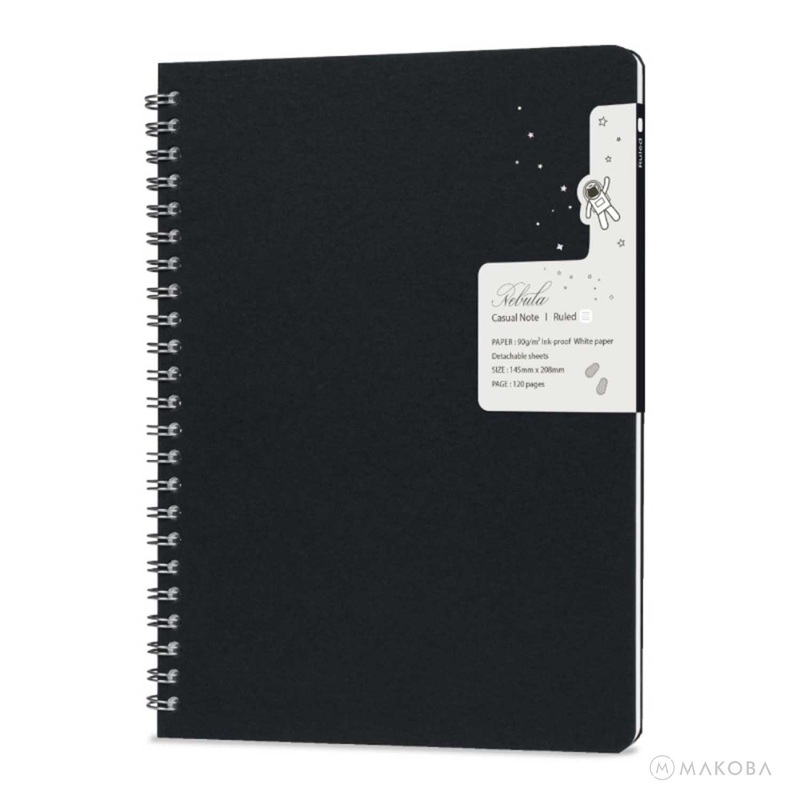 Nebula Casual Notebook - A5|Black|Dark Navy|Oil Green|Turquoise|Ruled|Plain|Dotted