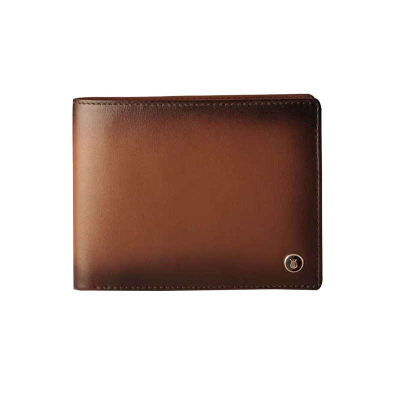 Lapis Bard Ducorium Bifold 3cc Wallet with Coin Pocket - Cognac