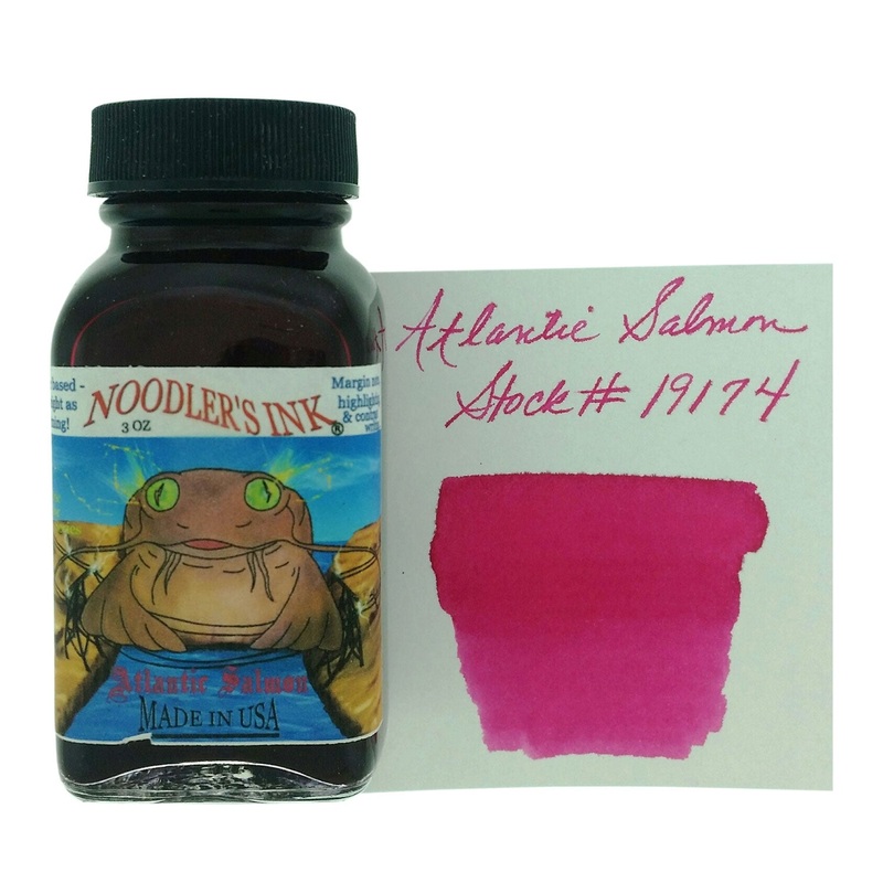 Noodler's 19174 Atlantic Salmon Highlighter Ink Bottle, Pink - 88ml