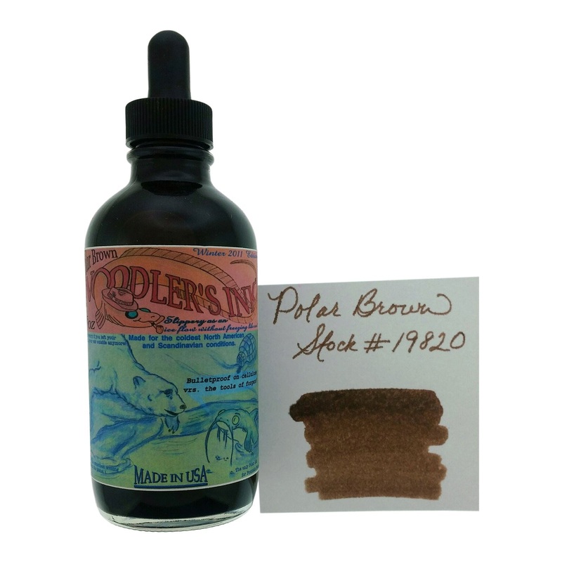 Noodler's 19820 Polar Brown Ink Bottle with Free Fountain Pen, Brown - 133ml