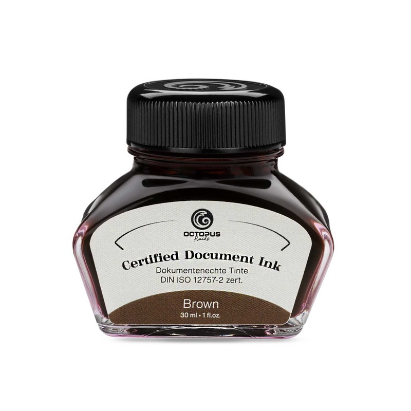 Octopus Certified Document Ink Bottle, Brown - 30ml