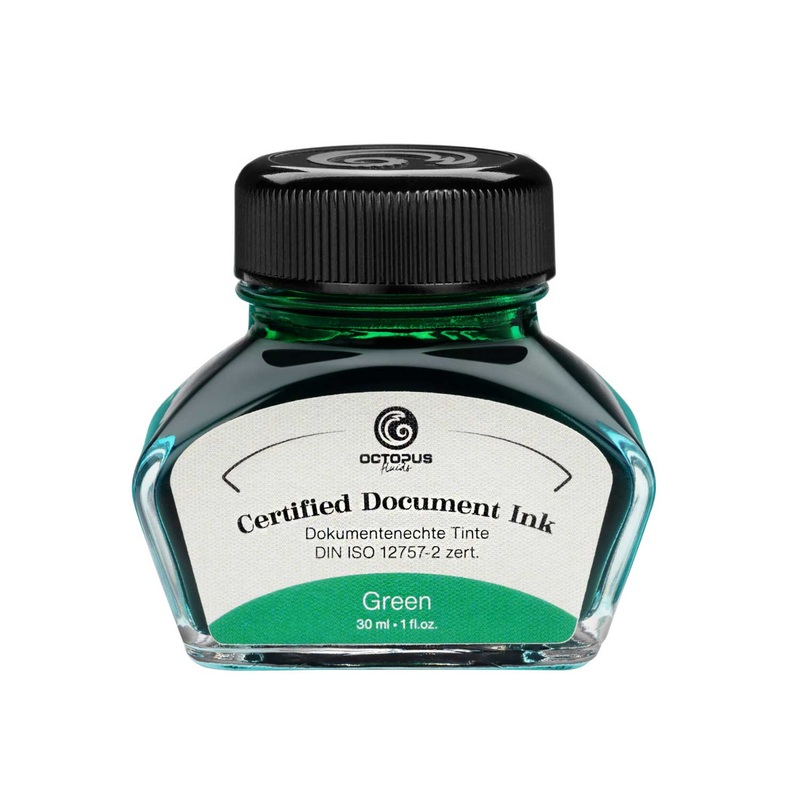 Octopus Certified Document Ink Bottle, Green - 30ml