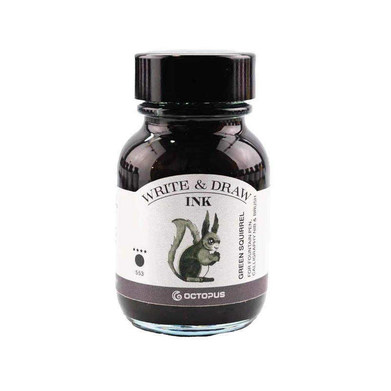 Octopus Write & Draw Ink Bottle, Green Squirrel - 50ml