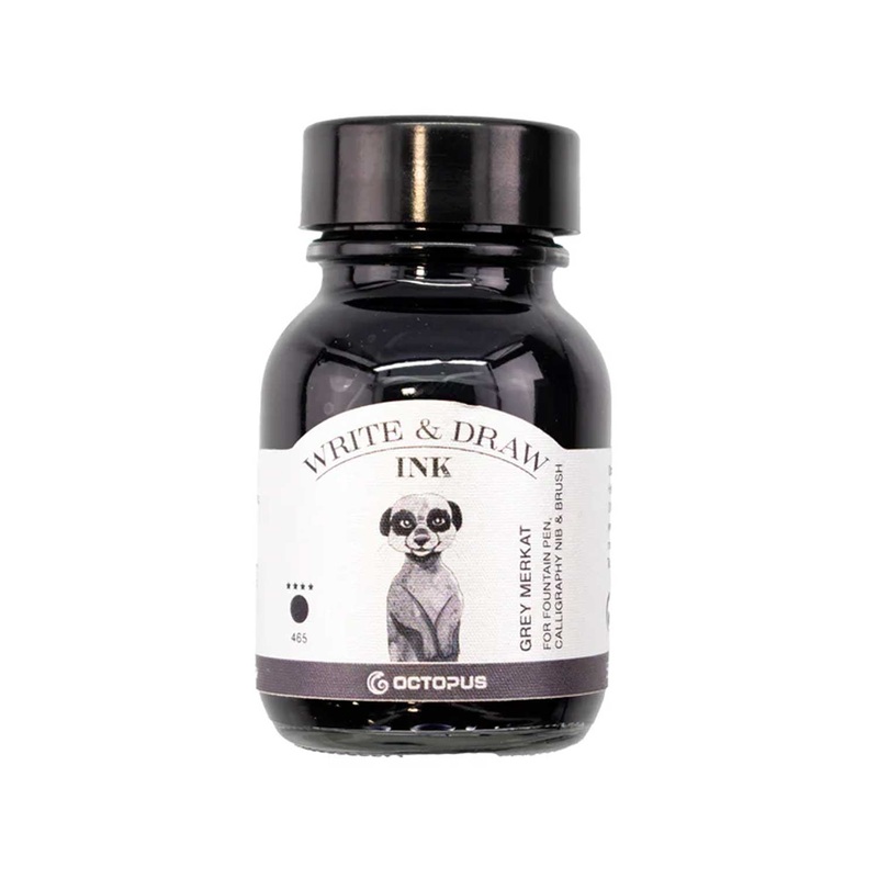 Octopus Write & Draw Ink Bottle, Grey Merkat - 50ml