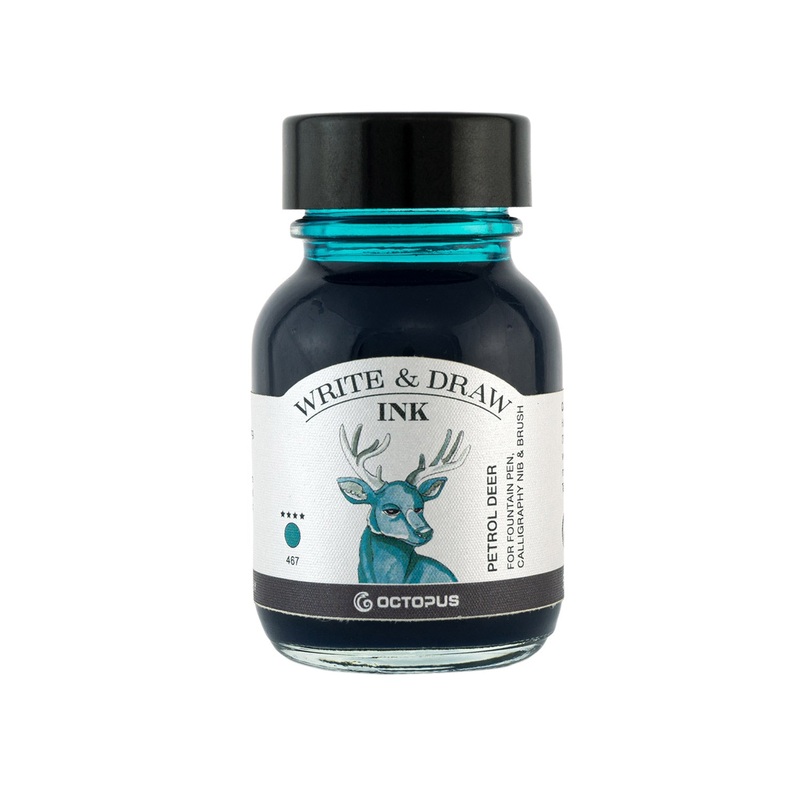 Octopus Write & Draw Ink Bottle, Petrol Deer - 50ml