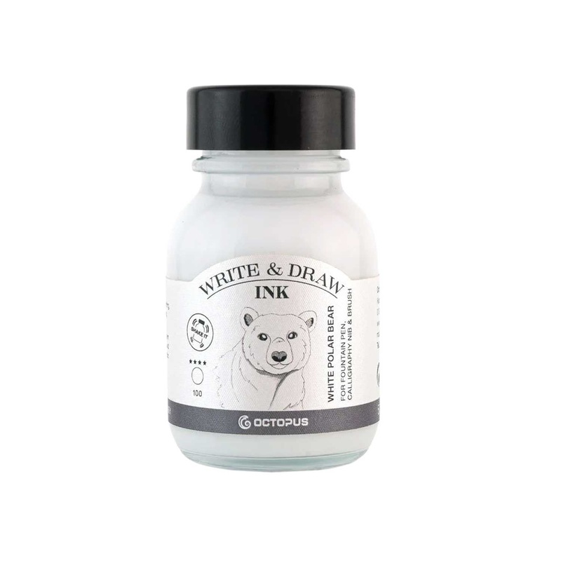 Octopus Write & Draw Ink Bottle, White Polar Bear - 50ml