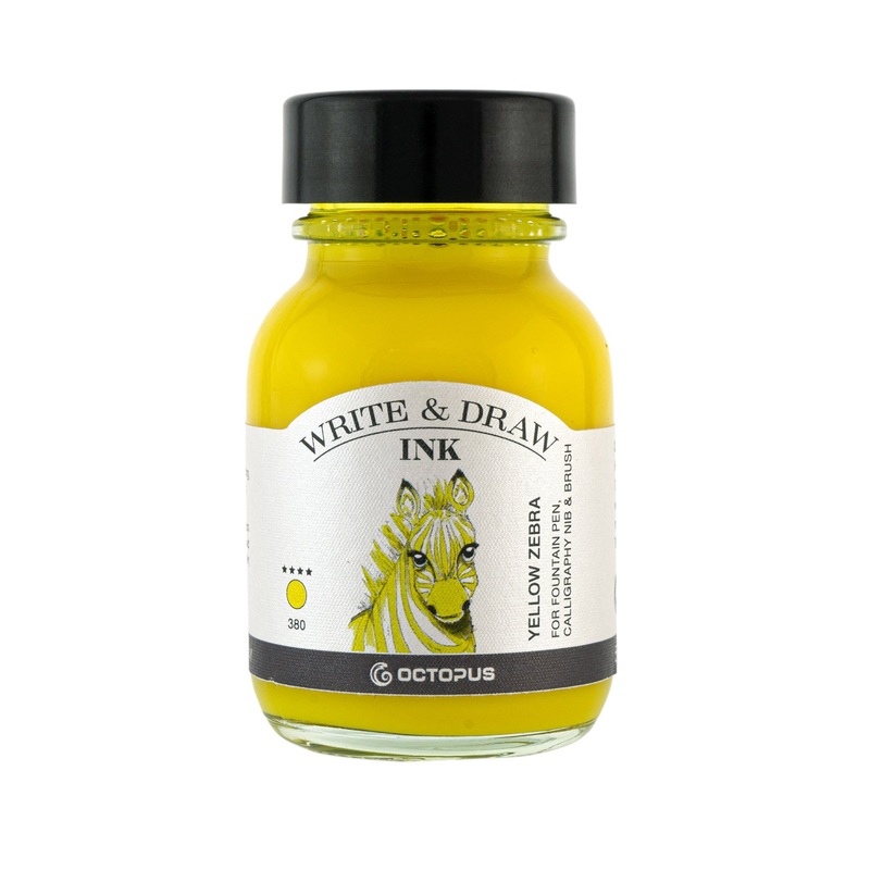 Octopus Write & Draw Ink Bottle, Yellow Zebra - 50ml