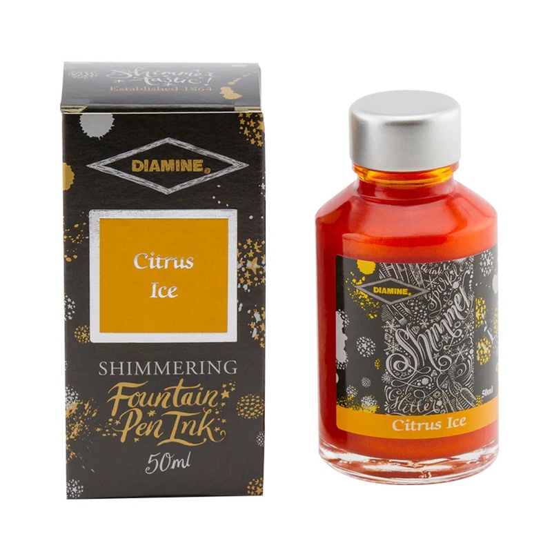 Diamine Shimmer Ink Bottle, Citrus Ice - 50ml
