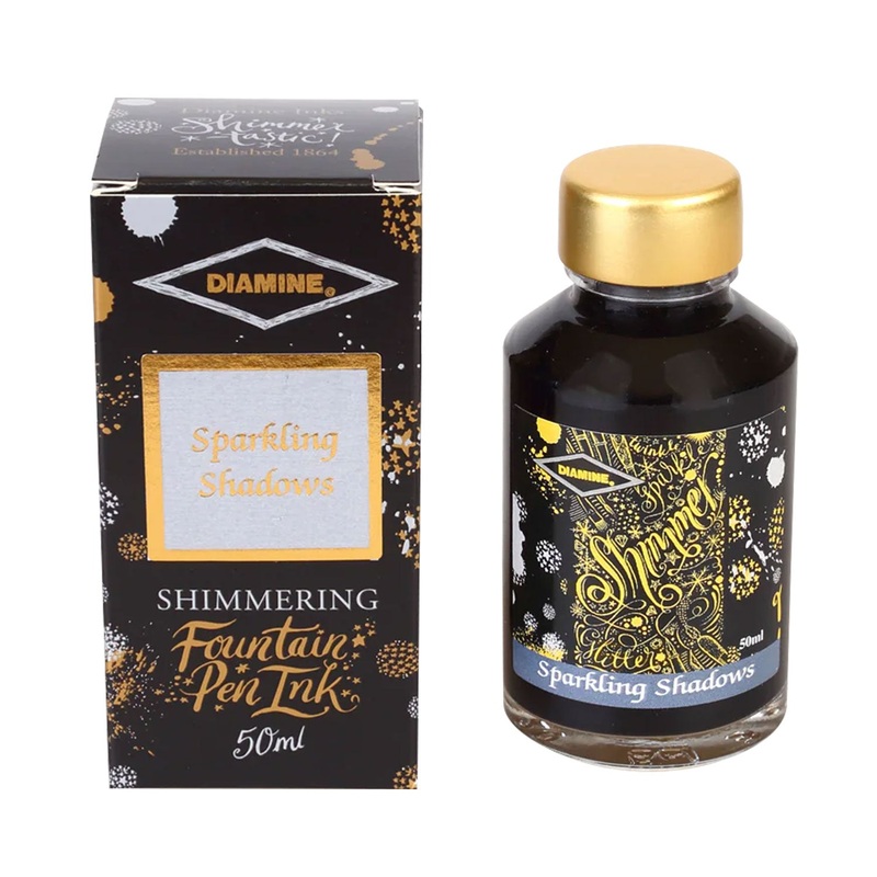Diamine Shimmer Ink Bottle, Sparkling Shadows - 50ml
