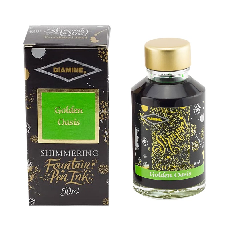 Diamine Shimmer Ink Bottle, Golden Oasis - 50ml
