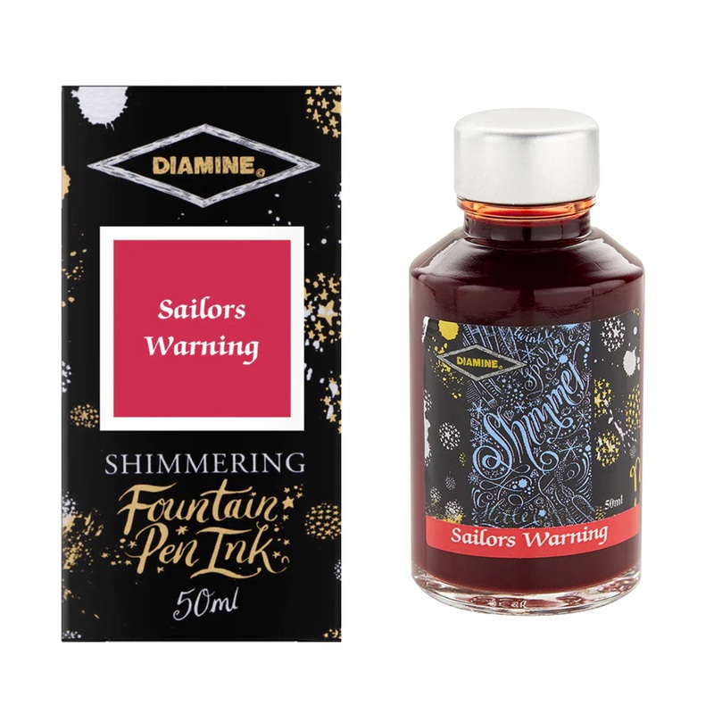 Diamine Shimmer Ink Bottle, Sailors Warning - 50ml