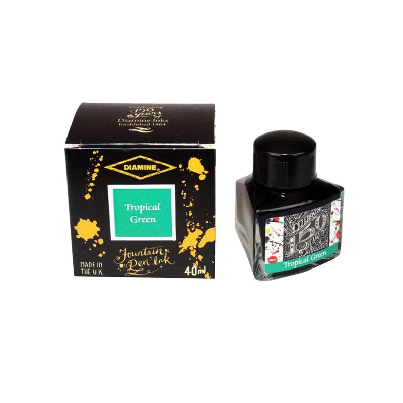 Diamine 150th Anniversary Ink Bottle, Tropical Green - 40ml