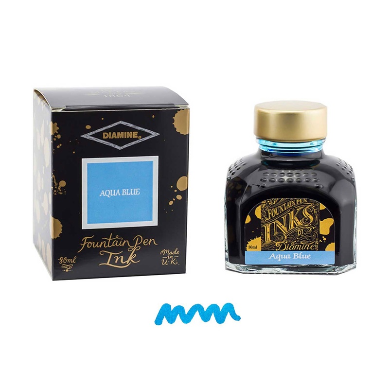 Diamine Aqua Blue Ink Bottle - 80ml