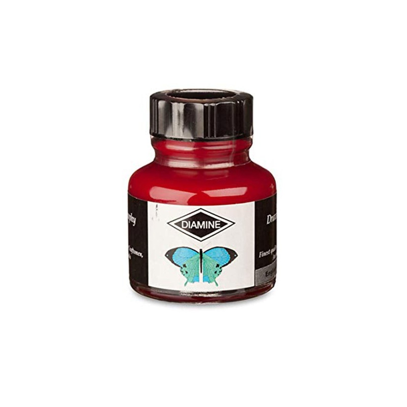 Diamine Calligraphy & Drawing Acrylic Ink Bottle, English Red - 30ml