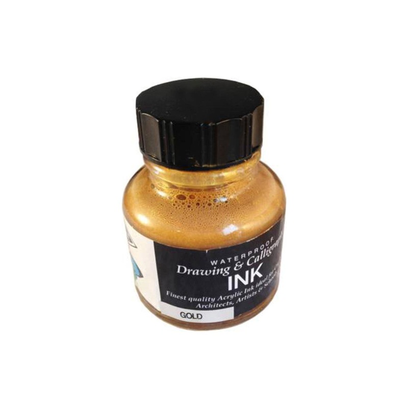 Diamine Calligraphy & Drawing Acrylic Ink Bottle, Gold - 30ml