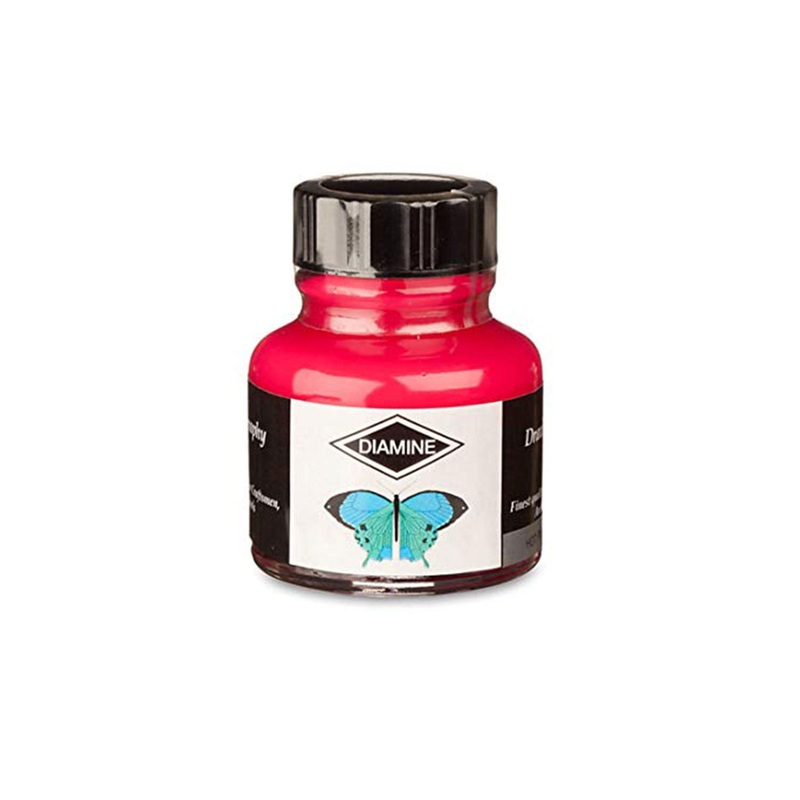 Diamine Calligraphy & Drawing Acrylic Ink Bottle, Hot Pink - 30ml