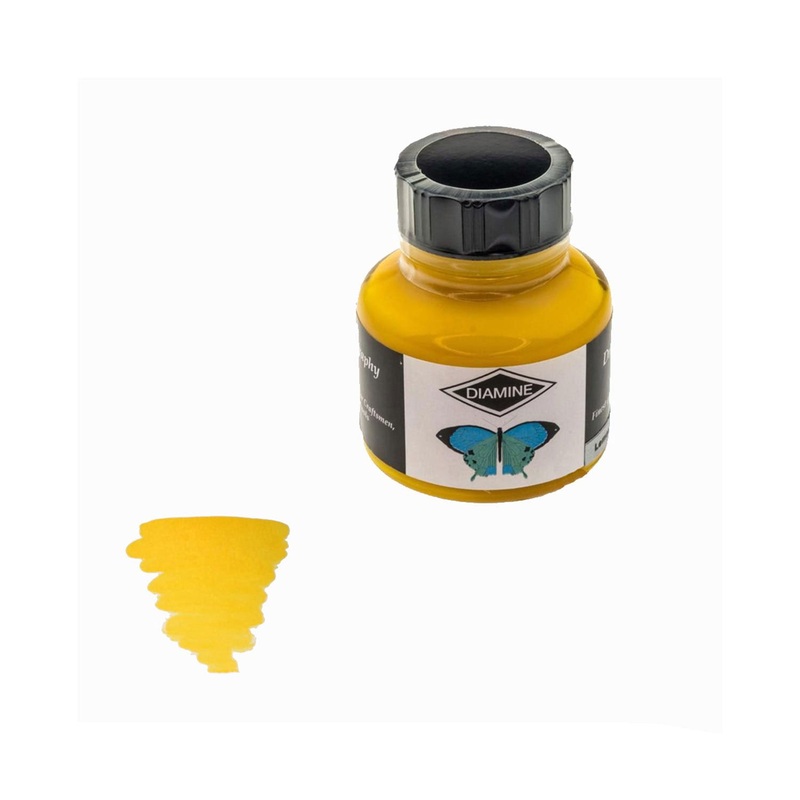 Diamine Calligraphy & Drawing Acrylic Ink Bottle, Lemon Yellow - 30ml