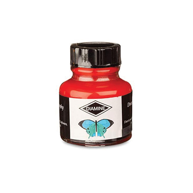 Diamine Calligraphy & Drawing Acrylic Ink Bottle, Orange - 30ml