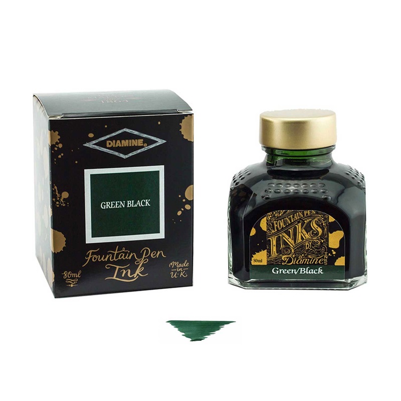 Diamine Green/Black Ink Bottle - 80ml