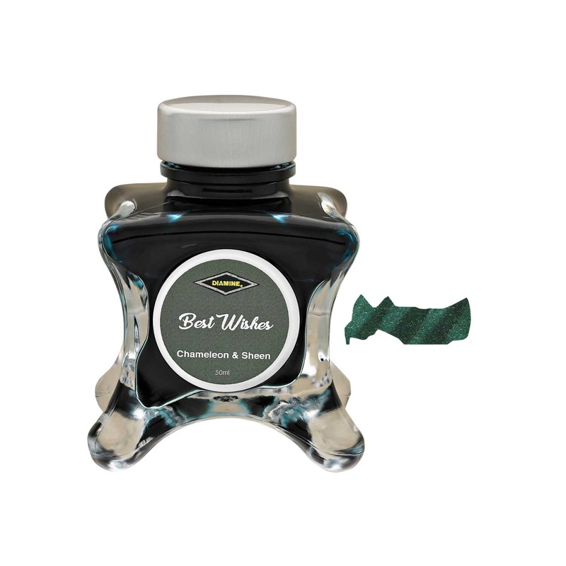 Diamine Inkvent Chameleon & Sheen Ink Bottle, Best Wishes - 50ml