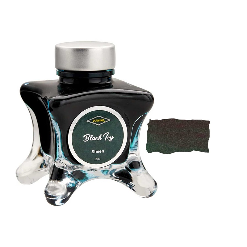 Diamine Inkvent Sheen Ink Bottle, Black Ivy - 50ml