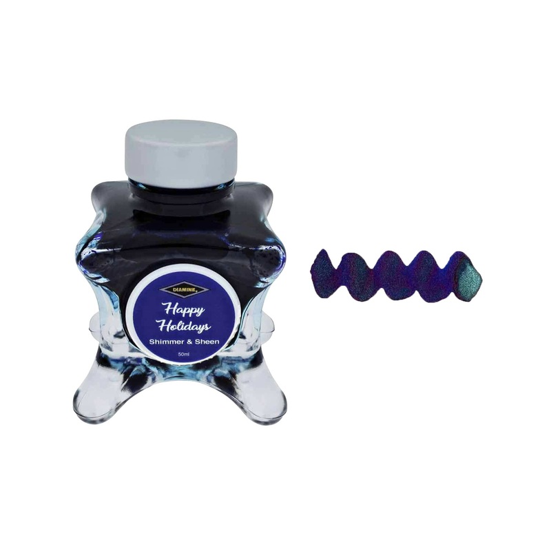 Diamine Inkvent Shimmer & Sheen Ink Bottle, Happy Holidays - 50ml