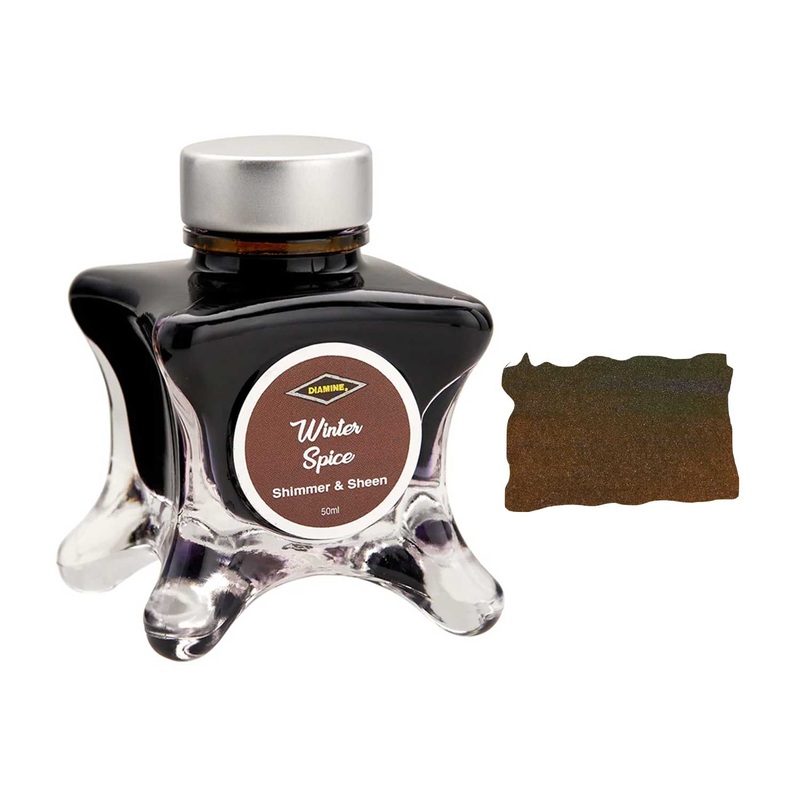 Diamine Inkvent Shimmer & Sheen Ink Bottle, Winter Spice - 50ml