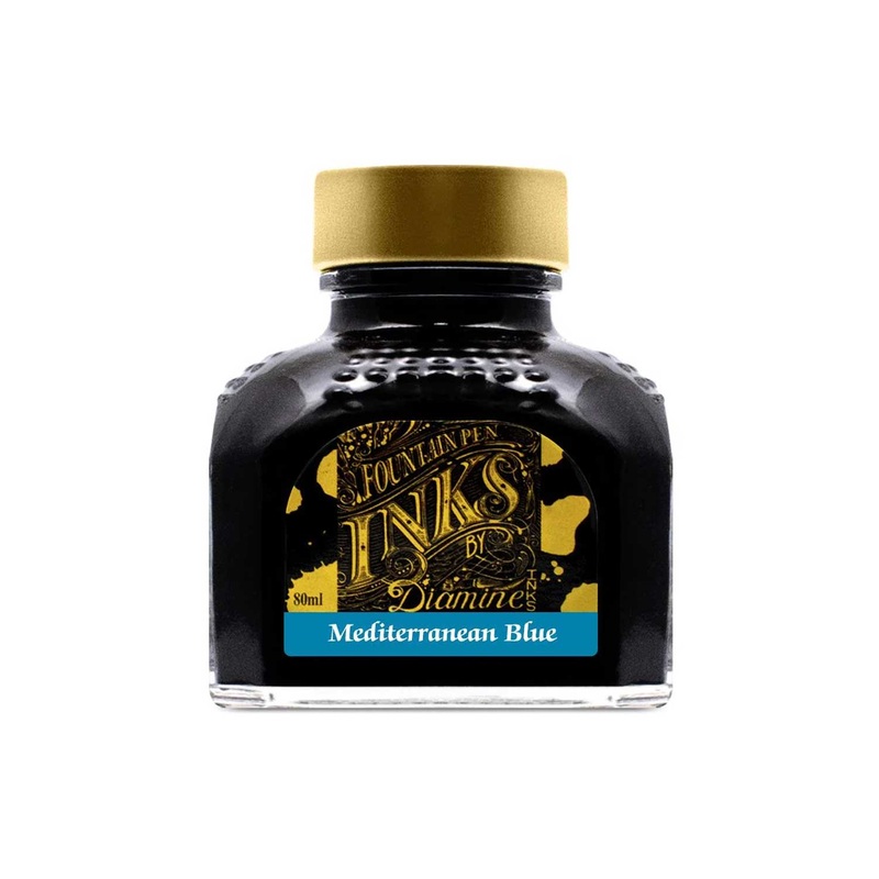 Diamine Mediterranean Blue Ink Bottle - 80ml