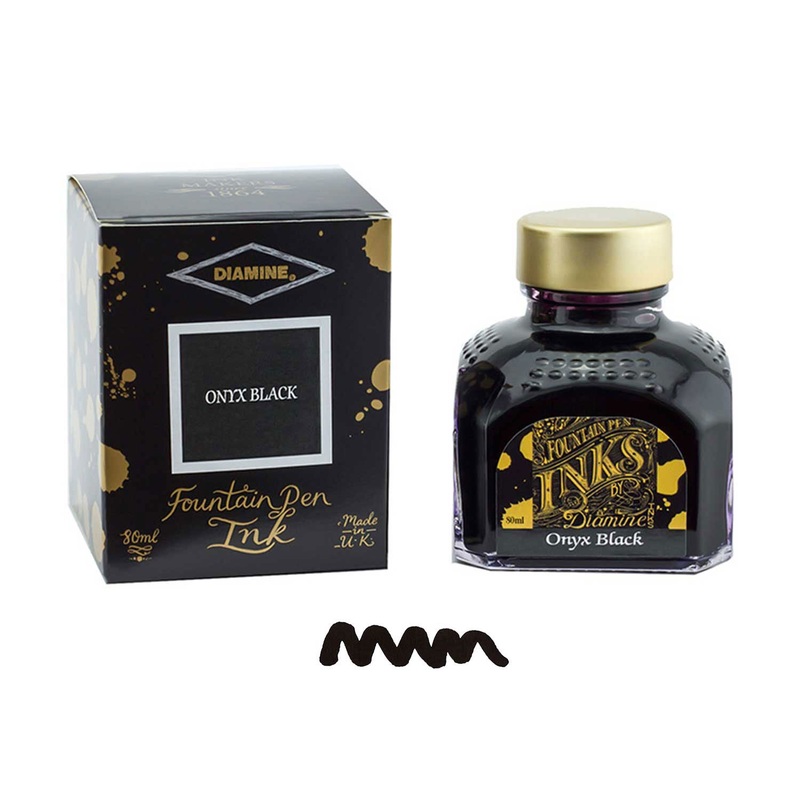 Diamine Onyx Black Ink Bottle - 80ml