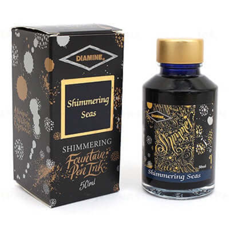 Diamine Shimmer Ink Bottle, Shimmering Seas - 50ml