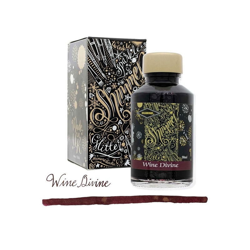 Diamine Shimmer Ink Bottle, Wine Divine - 50ml