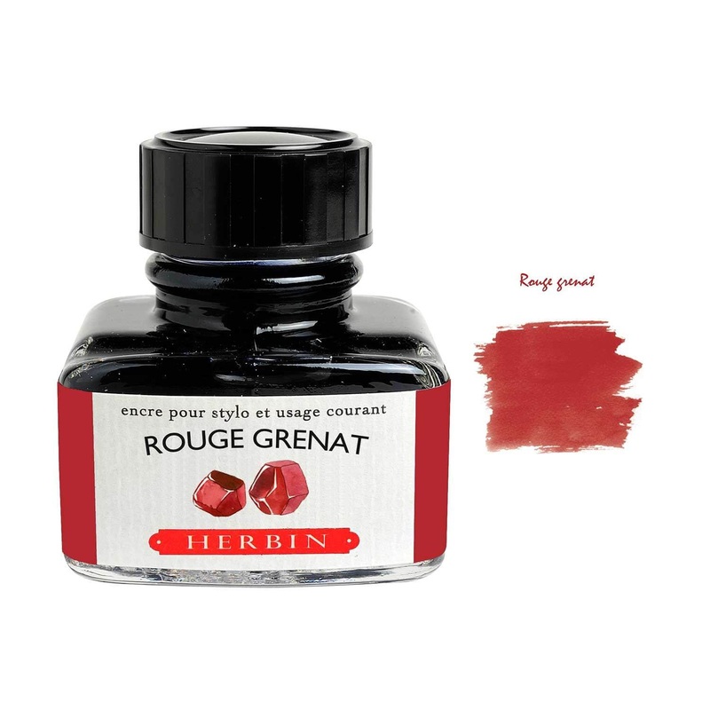 J Herbin D Series Ink Bottle, Rouge Grenat (Burgundy) - 30ml