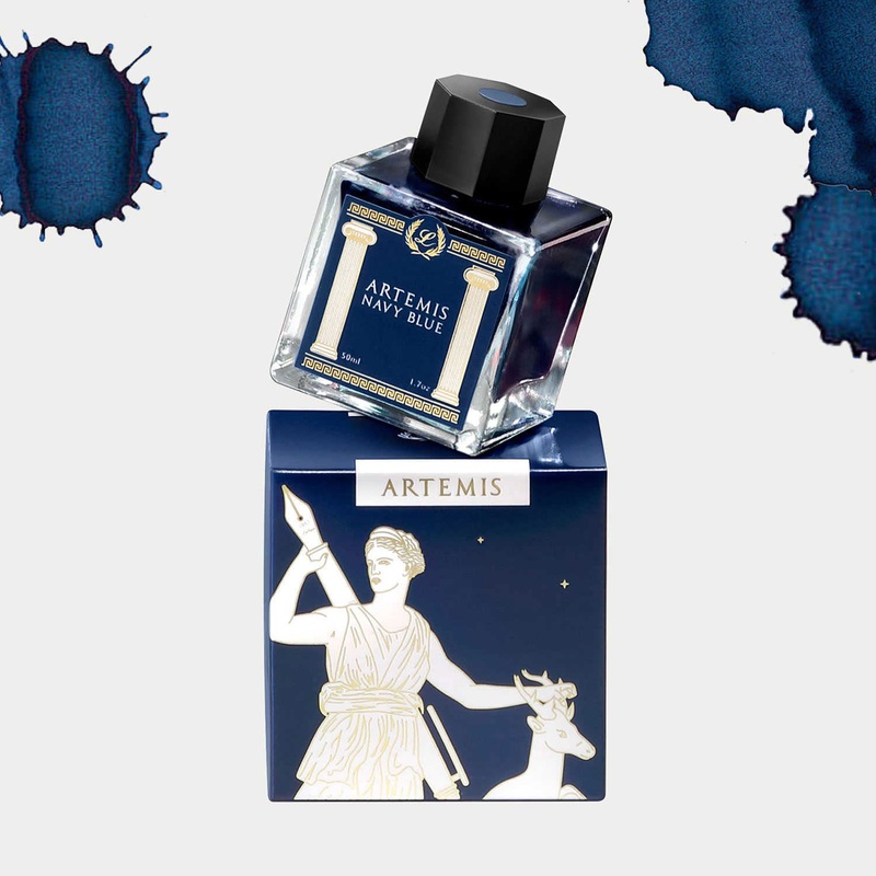 Laban Greek Mythology Ink Bottle, Artemis Navy Blue - 50ml