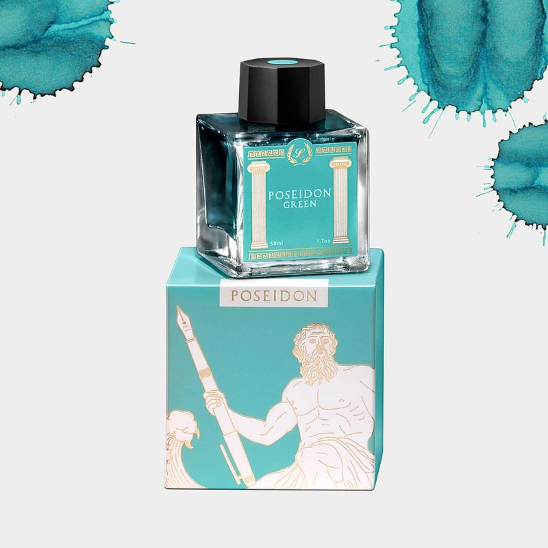 Laban Greek Mythology Ink Bottle, Poseidon Green - 50ml