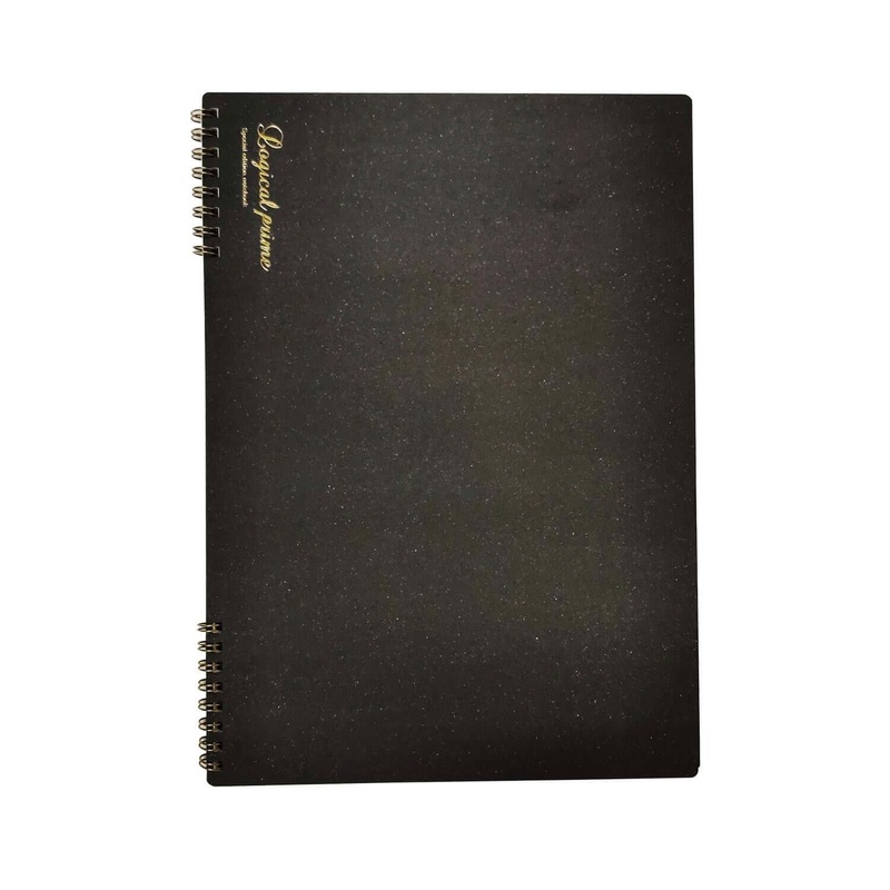 Nakabayashi Logical Prime Fountain Pen Friendly Spiral Notebook, Black - Square Ruled