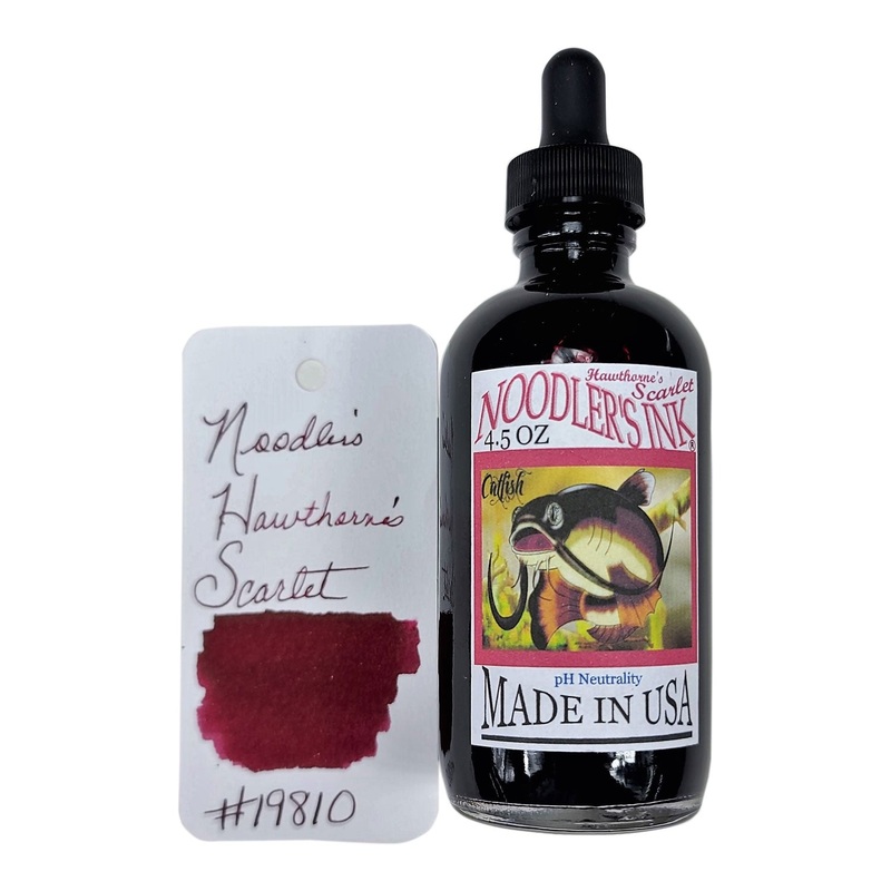 Noodler's 19810 Hawthorne's Scarlet Ink Bottle with Free Fountain Pen, Red  - 133ml