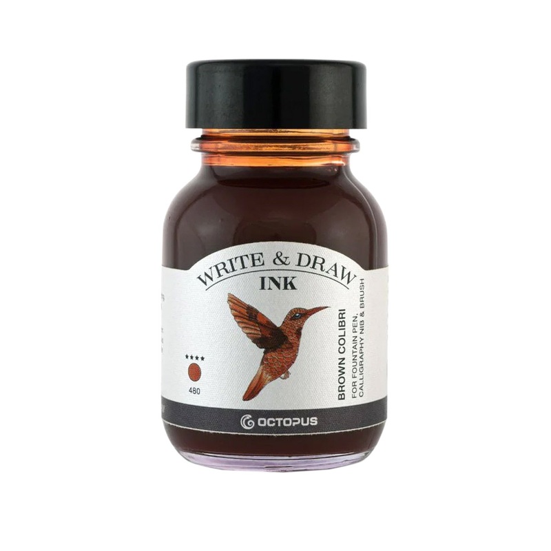 Octopus Write & Draw Ink Bottle, Brown Colibri - 50ml