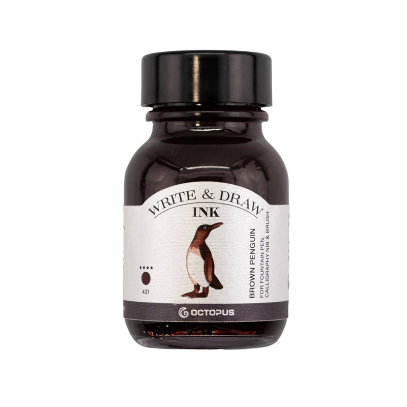 Octopus Write & Draw Ink Bottle, Brown Penguin - 50ml